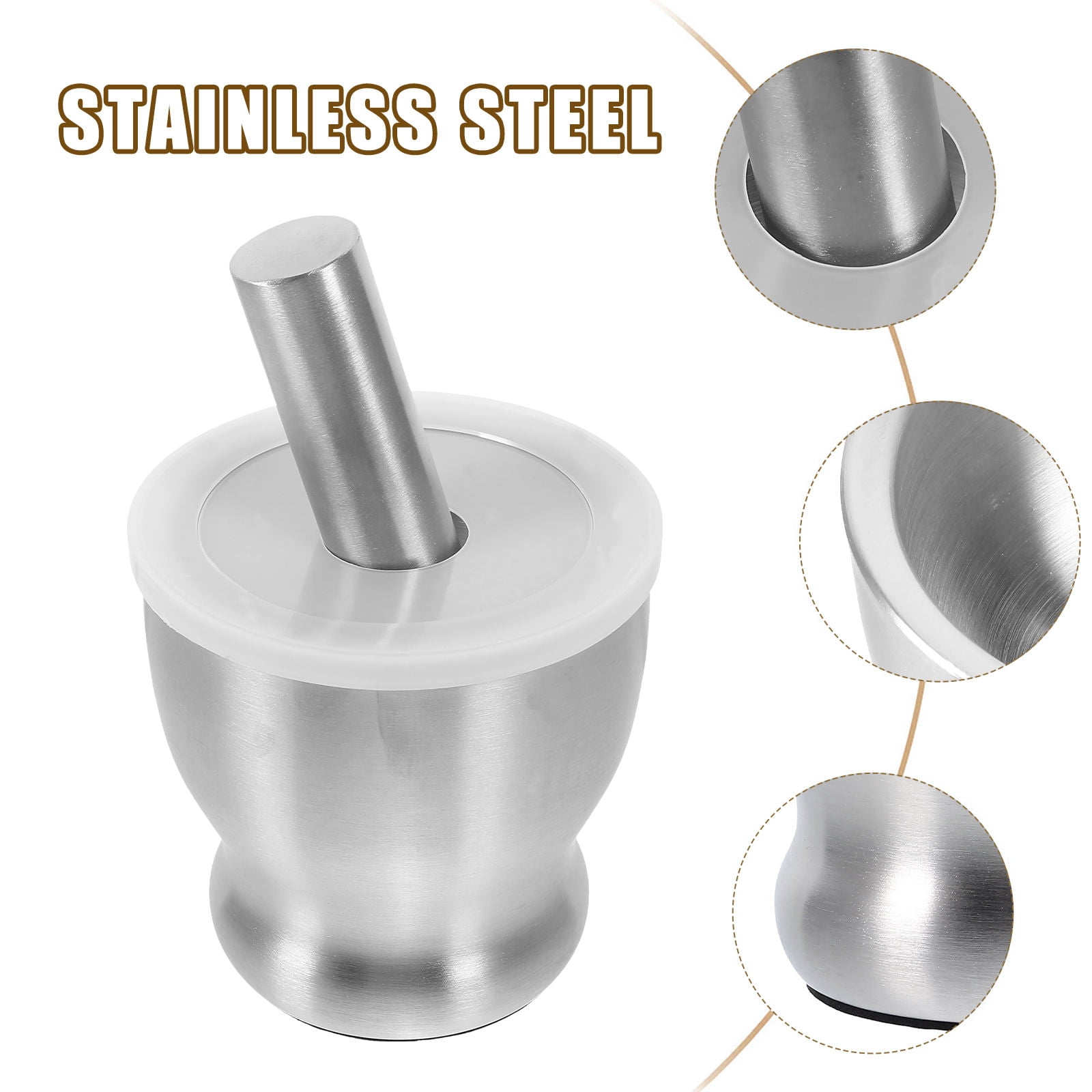 HONMEET Stainless Steel Garlic Masher Tool Silver 1 Set