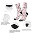Adobk Cartoon Cat And Heart Print Adult Socks Crew Socks Athletic Tube