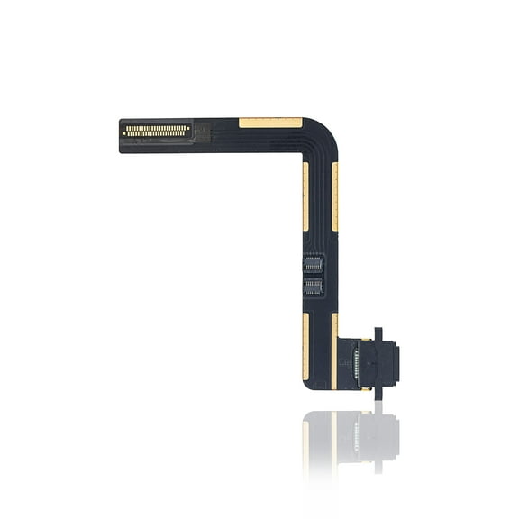 Replacement Charging Port Flex Cable Compatible For iPad Air 1 / iPad 5 (2017) / iPad 6 (2018) (Soldering Required) (Premium) (Black)