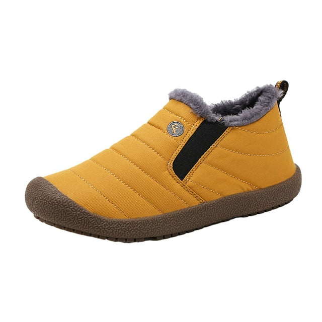 RKSTN Bottes de Neige pour Femmes Couples Chaussures Décontractées Confortables Hommes Hiver Résistantes à l'Eau Bottes Plates Doublées Bottes de Neige Chaussures