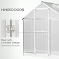 thumbnail image 6 of Outsunny 4' L x 6' W Walk-In Polycarbonate Greenhouse with Roof Vent for Ventilation & Rain Gutter, Hobby Greenhouse for Winter, 6 of 11