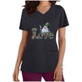 thumbnail image 3 of lcziwo 2025 Scrub Tops for Women St. Patrick's Day Stretchy Scrubs Summer Casual V Neck Shrits Holiday Short Sleeve Work Top with Pockets Black L Vacation Sales, 3 of 7