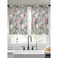 thumbnail image 2 of Vintage Spring Floral Sheer Curtains 45 Inch Length 2 Panels Set, Botanical Summer Pink Green Voile Window Treatment Rod Pocket Small Kitchen Curtains Drapes for Bedroom 52"x45"x2, 2 of 7
