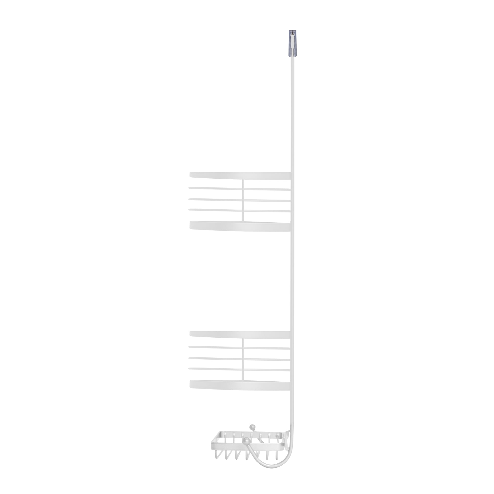 Acento 3-Tier Hanging Shower Caddy with Suction Cups, Rust-Resistant Bathroom Organizer, Matte White