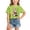 v#90Light Green282, variant on Toddler Girl Blouse Cartoon Cute Leopard Bow Pattern Short Sleeve Crew Neck Plus Size Loose Soft for Summer Playground Casual Tops,Red,4-6 Years