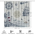 thumbnail image 2 of Rustic Coastal Lighthouse Rudder Shower Curtain Set 4 Pcs, Abstract Ocean Shell Compass Pirate Ship Bathroom Curtains Non-Slip Rugs Bath Mat Toilet Lid Cover-72 W X 72" L, 2 of 8