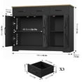 thumbnail image 2 of Homfa 42.5‘’ Kitchen Buffet Sideboard Cabinet, 3 Drawers Farmhouse Coffee Bar Storage Cabinet with Adjustable Shelf, Black Brown, 2 of 7