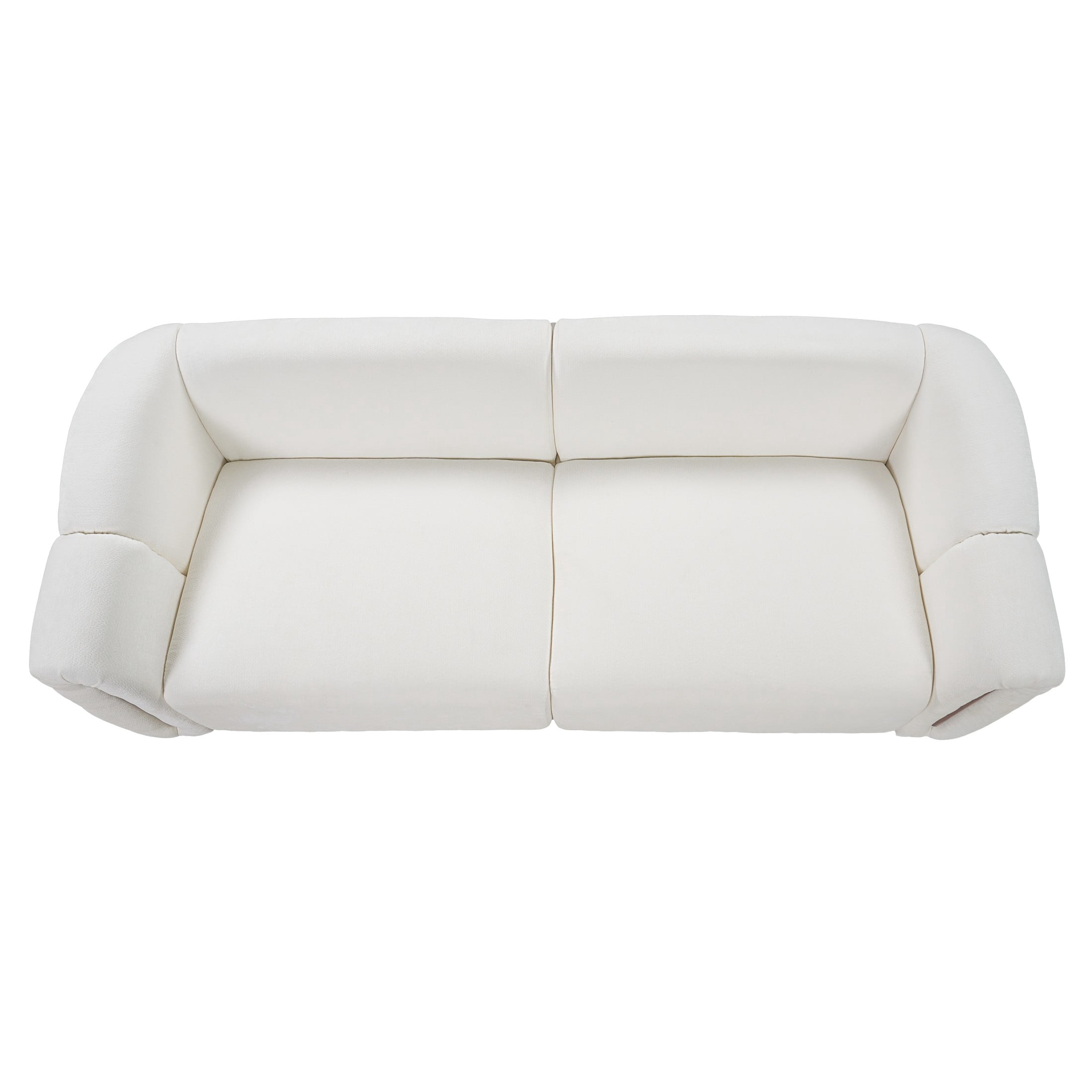 Christopher Knight Home 87.4" Modern Curved Upholstered 3-Seater Sofa with Wide Armrest, Beige