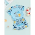 thumbnail image 3 of Baby Boys Swimsuit Set Summer Dinosaur Printed Short Sleeve Rash Guard and Swim Trunks Swimwear Beachwear, 3 of 9