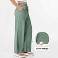 thumbnail image 6 of Purcolt Women's Cotton Wide Leg Palazzo Pants Comfy Casual Lightweight Drawstring Elastic Waisted Loose Fit Trousers Summer Lounge Pants with Pockets, 6 of 9