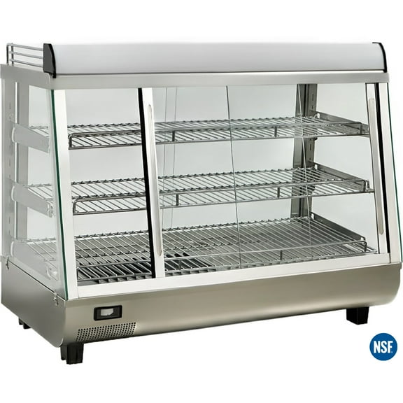 NSF 34 in. Countertop Food Warmer Display Case 4.8 Cu.Ft. Heated Display Warmer Merchandiser Stainless Steel