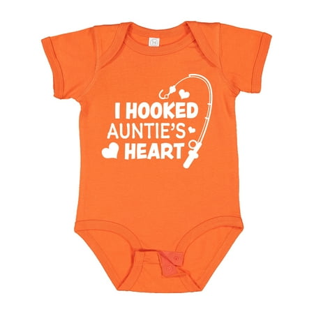 

Inktastic I Hooked Auntie s Heart with Fishing Rod Gift Baby Boy or Baby Girl Bodysuit