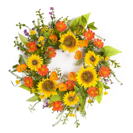 UPC 746427701167 product image for Melrose International 22 in. Sunflower Indoor Wreath | upcitemdb.com