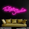 thumbnail image 2 of Craftnamesign Tattoo Studio Neon Sign, Open Sign Wall Decor, Tattoo Store Wall Art, 2 of 4