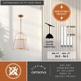 thumbnail image 5 of Marion 1-Light 15 in. Wide Mystic Gold Mid-Century Modern Cone Pendant with White Linen Shade, Adjustable Height, Hanging Ceiling Chandelier Fixture for Dining Table Entryway Bedroom Island Foyer, 5 of 12