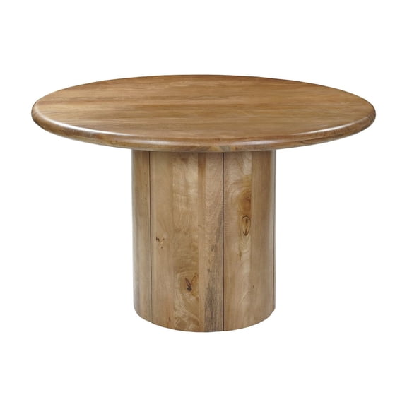 Taran Designs Mason 48" Round Solid Wood Dining Table in Brown
