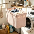 thumbnail image 5 of Byujiro Hanging Laundry Hamper Hook-On Wall Mount Dirty Clothes Storage Basket with Thickened Reinforced Frame, Collapsible Space Saving Garment Organizer Bin, Portable Wash Tote for Bathroom, 5 of 6