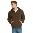 thumbnail image 4 of 9 Crowns Essentials Mens Full Zip Sherpa Lined Fleece Hoodie Jacket (Brown, XX-Large), 4 of 5