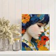 thumbnail image 2 of Abstract Floral Asian Woman Canvas Art, Colorful Textured Portrait Print, Unique Modern Living Room Wall Decor, 2 of 8