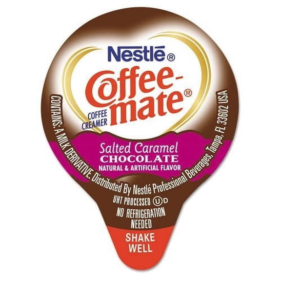 Liquid Coffee Creamer, Salted Caramel Chocolate, 0.375 Oz Mini Cups, 50/Box