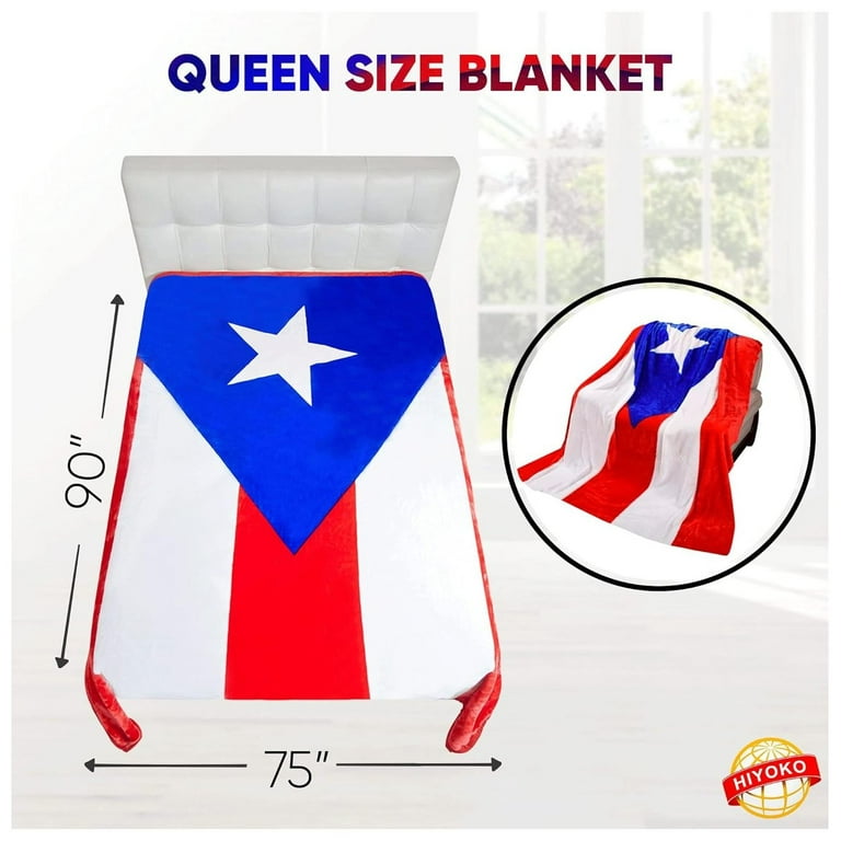 NeosKon Puerto Flag Blanket Faux Fur Throw Blanket Queen Size