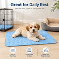 thumbnail image 3 of Dog Cooling Mat, Dog Ice Silk Mat Summer Pet Mat Sleeping Mat Lce Mat, Pet Dog Self Cooling Pad,Cooling Mat for Dogs Self Cooling Pad(M,Blue, 24.4x19.7in), 3 of 11