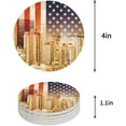 thumbnail image 1 of RYLABLUE Independence Day American Flag Los Angeles City Picture Print Set of 8 Round Coaster for Drinks, Absorbent Ceramic Stone Coasters Cup Mat with Cork Base for Coffee Table Bar Decor, 1 of 5