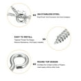thumbnail image 3 of Uxcell 80Pack 304 Stainless Steel 8x4mm Small Eye Screws Mini Eye Pins, Silver, 3 of 6