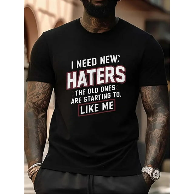 Plus Size Cotton, Men's Creative Top, Casual Short Sleeve Crew Neck T-shirt, Men's Clothing For Summer Outdoor Tee For Adult, Men, Women, Teen, Teenager, Adolescent, Youth.