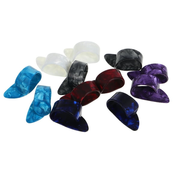 12pcs Flat Guitar Finger Picks Guitar Thumb Picks Small Plectrum Finger Protectors for Acoustic Guitar Banjo Ukulele Harp, and Bass