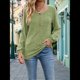 thumbnail image 4 of Suéter Abotonado para Mujer, Suéteres de Punto de Otoño, Camisetas de Larga, Camisetas Tipo Túnica con Cuello Redondo Verde XL, 4 of 8