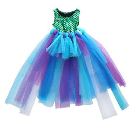 Kids Baby Girl Mermaid Tops Bodysuit+Tulle Tutu Skirts Party Dress Outfits Set