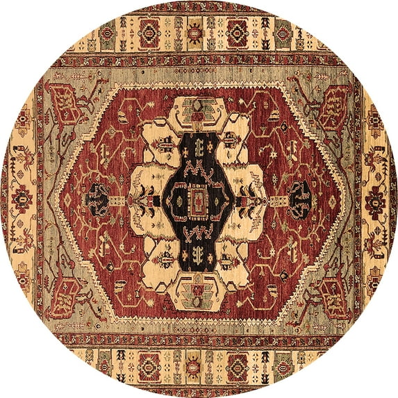 Ahgly Company Indoor Round Persian Brown Traditional Area Rugs, 5' Round
