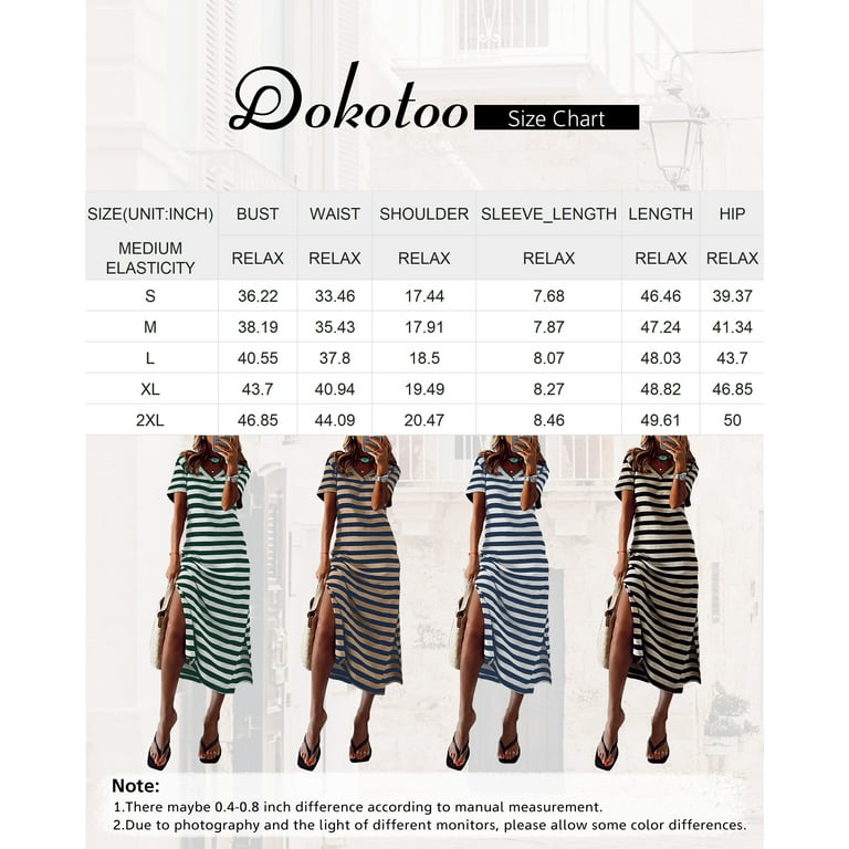 Casual Striped Split Joint V Neck Straight Dresses(4 colors) Casual Striped Split Joint V Neck Straight Dresses(4 colors)