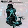 thumbnail image 5 of SCRAWLGOD Sea Turtle Floral Print Blue Black Gaming Chair Cover with Armrest Cover, Thick Computer Chair Cover with Stretchy Bottom Non Slip Gaming Rotating Chair Slipcover, 5 of 7