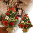 thumbnail image 1 of Flocked Mini Holiday Desktop Ornament Seasonal Tabletop Festive Home Decoration for Christmas Tree Display, 1 of 5