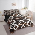 thumbnail image 3 of jejeloiu Vintage Cattle Hide 7-Piece Twin Bedding Sets,Rustic Farmhouse Cabin Bedding Comforter Set For Boys Girls Reversible, 3 of 8