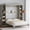 Grey, variant on WIILAYOK Queen Size Murphy Bed Cabinet in White with 5-Tier Storage Shelves, Foldable Platform Bed Wall Cabinet Bedframe for Small Space, Bedroom, Guest Room