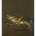 thumbnail image 2 of Jan Vonck 20x22 Gold Ornate Framed and Double Matted Museum Art Print Titled - Still Life with a Haddock and Gurnard (1640 - 1662), 2 of 4