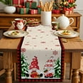 thumbnail image 4 of Christmas Gnomes Cotton Linen Table Runner for Dining Kitchen, Xmas Tree Snowflake Rustic Red Black Plaid Wedding Outdoor Party Tablerunners Decor, Dresser Scarf Coffee Tablecloth Runners 18"x72", 4 of 9