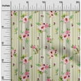thumbnail image 1 of oneOone Polyester Lycra Fabric Stripe|Watercolor Leaves & Peony Floral_Printed Fabric 1 Yard 56 Inch Wide, 1 of 4