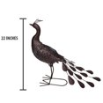 thumbnail image 3 of Oakland Living Hammer Tone Bronze Peacock Metal Garden Statue with Solar Light and Ground Stake, 3 of 9