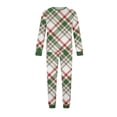 thumbnail image 4 of Yuaguia Family Matching Christmas Pajamas, Red Green White Plaid Long Sleeve Top and Plaid Lounge Pants Sleepwear Set, Festive Holiday Loungewear, Men M, 4 of 6