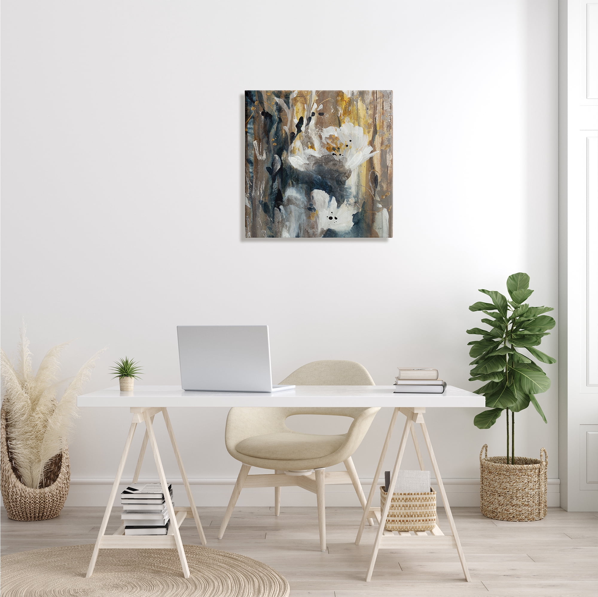 Stupell Industries Modern Abstract Botanical Painting Cascading Floral Petals, 24 x 24, Design by K. Nari