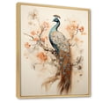 thumbnail image 2 of Designart "Enchanted Flowers With Vintage Fantasy Peacock I" Animals Peacock Floater Framed Canvas Wall Art, 2 of 5