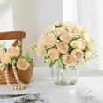 thumbnail image 3 of Dalrosia 4PCS Peonies Artificial Flowers Fake Peony Bouquet for Decoration Faxus Peony Flowers Arrangements Table Centerpieces Wedding Bouquets for Party Home Decoration Indoor, 3 of 8