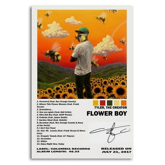 Flower Boy Tyler, Creator Album Cover Canvas Poster Bedroom Sports Landscape Office Perfect for any room decoration gift P Frameless
