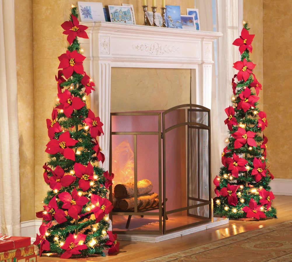 CHRISTMAS LIGHTED PULL UP TREE WITH DECORATIONS