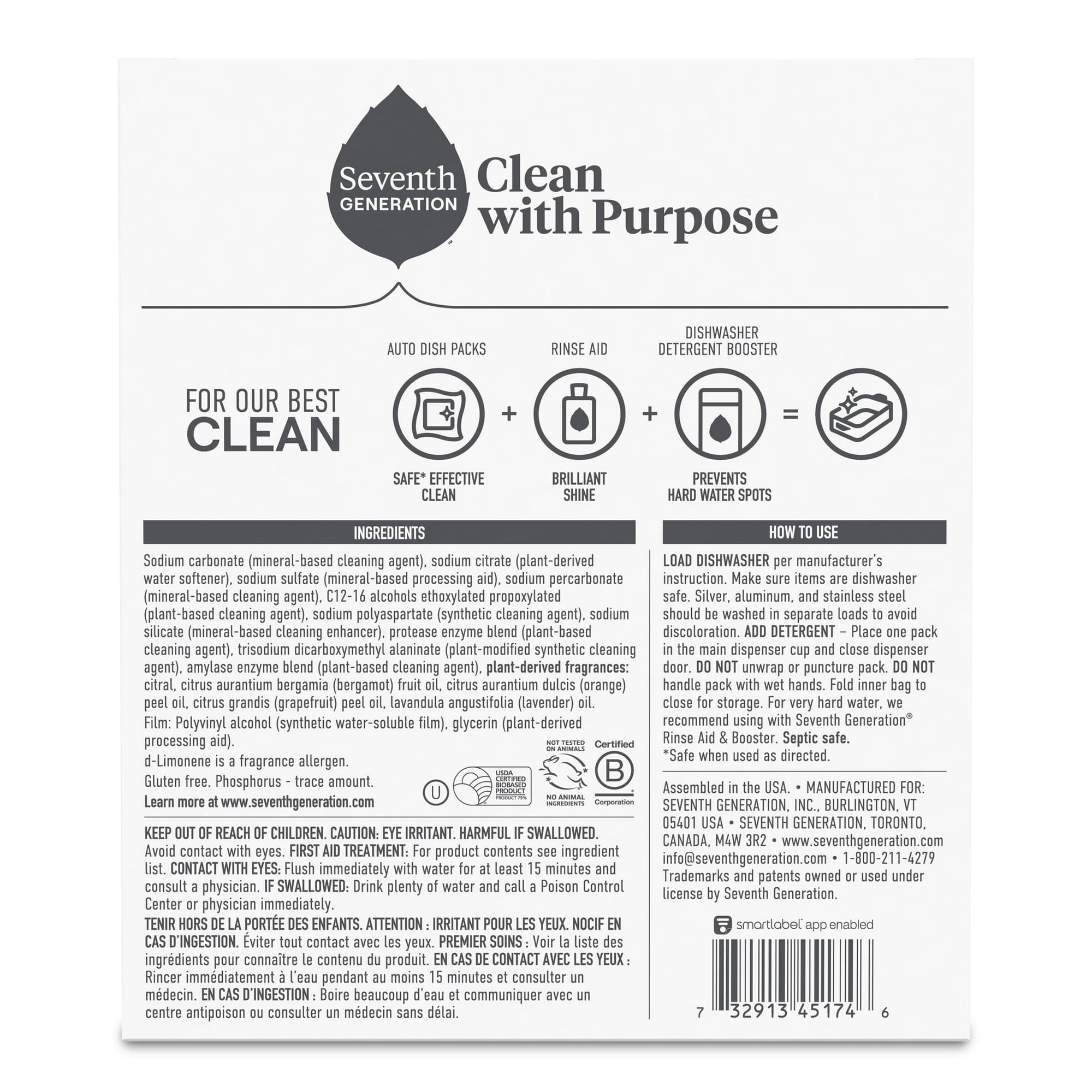 Seventh Generation Power Plus Dishwasher Detergent Pods, Fresh Citrus, 40 Count