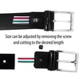 thumbnail image 4 of Romeo Gigli U284/35 NERO Black Leather Adjustable Mens Belt-38 for mens, 4 of 5